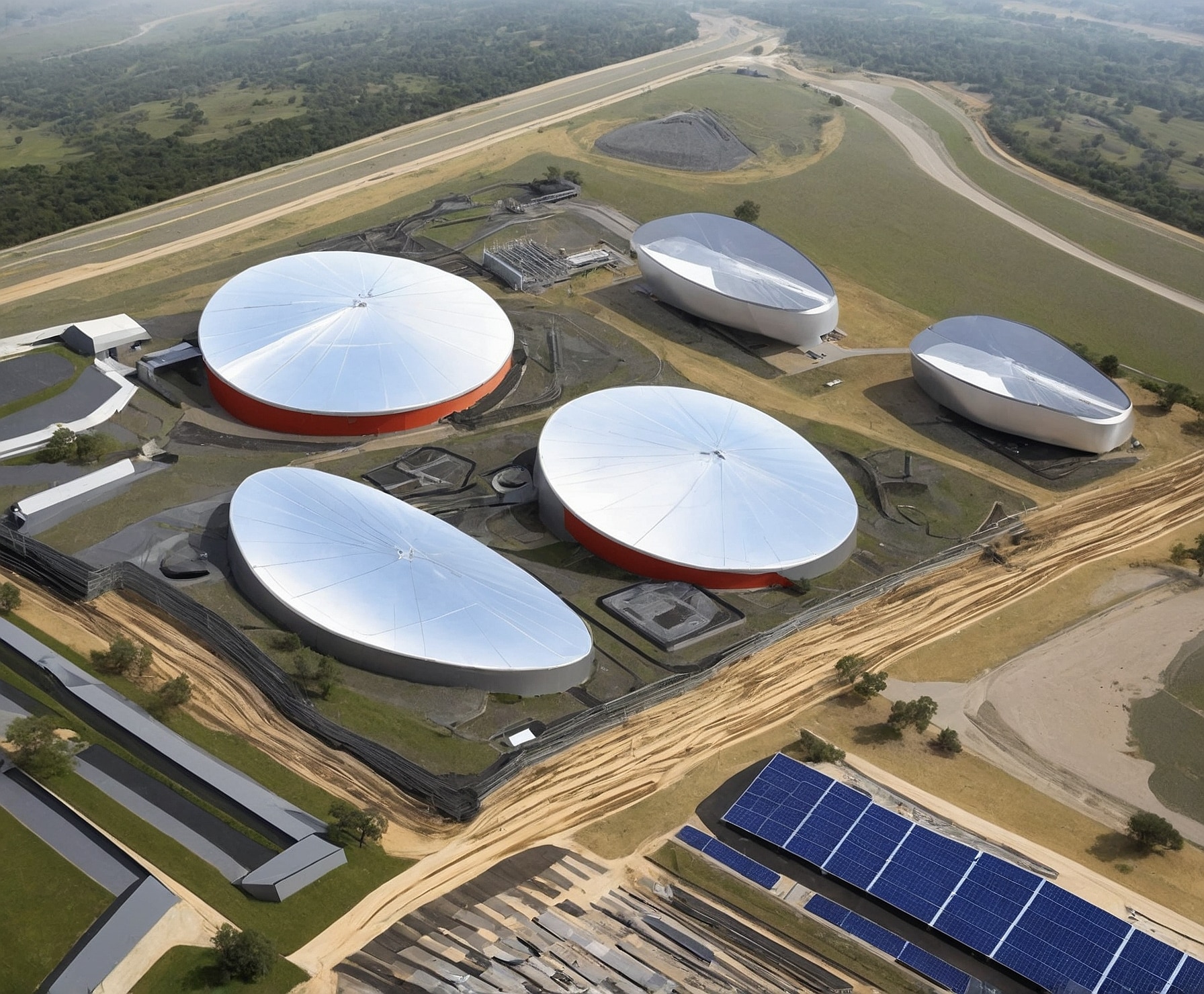 Vista del complejo industrial eficiente.