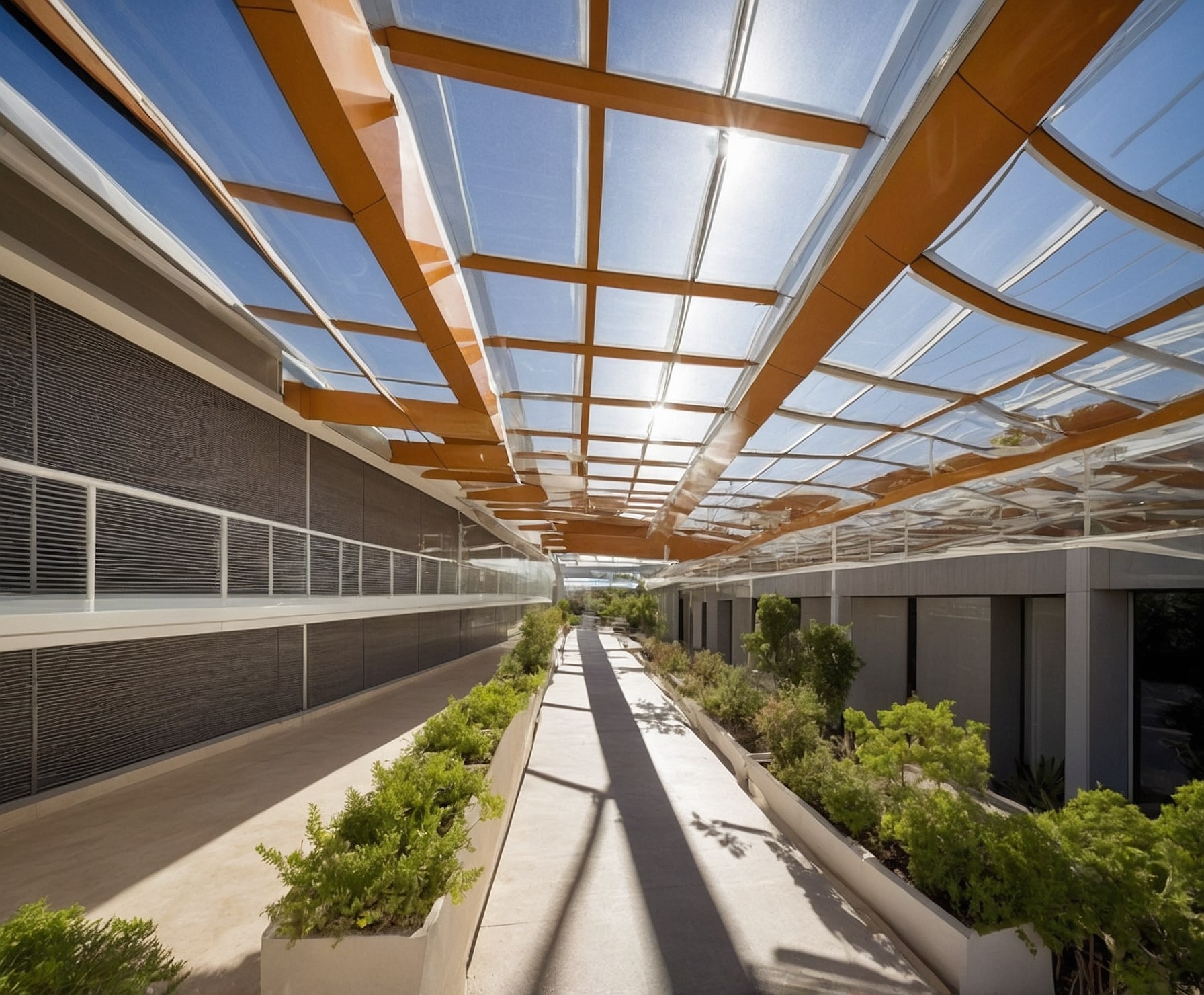 Edificio corporativo con tecnología sostenible.